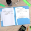 image:imageFive Star 2Pocket Folder Plastic Folder with StayPut Tabs and Prong Fasteners Holds 812 x 11 Paper Solar Orange 340300NPacific Blue