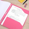 image:imageFive Star 2Pocket Folder Plastic Folder with StayPut Tabs and Prong Fasteners Holds 812 x 11 Paper Solar Orange 340300NProm Pink