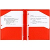 image:imageFive Star 2Pocket Folder Plastic Folder with StayPut Tabs and Prong Fasteners Holds 812 x 11 Paper Solar Orange 340300NRed