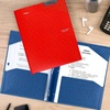 image:imageFive Star 2Pocket Folder Plastic Folder with StayPut Tabs and Prong Fasteners Holds 812 x 11 Paper Solar Orange 340300NRed