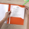 image:imageFive Star 2Pocket Folder Plastic Folder with StayPut Tabs and Prong Fasteners Holds 812 x 11 Paper Solar Orange 340300NSolar Orange