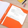 image:imageFive Star 2Pocket Folder Plastic Folder with StayPut Tabs and Prong Fasteners Holds 812 x 11 Paper Solar Orange 340300NSolar Orange