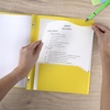 image:imageFive Star 2Pocket Folder Plastic Folder with StayPut Tabs and Prong Fasteners Holds 812 x 11 Paper Solar Orange 340300NVivid Yellow