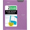 image:imageFive Star 2Pocket Folder Plastic Folder with StayPut Tabs and Prong Fasteners Holds 812 x 11 Paper Solar Orange 340300NPurple